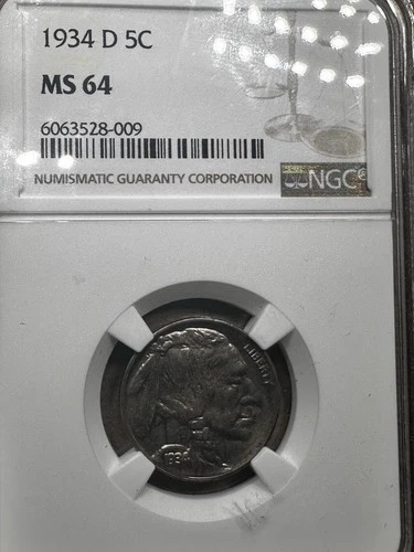 1934 D Buffalo Nickel NGC MS-64