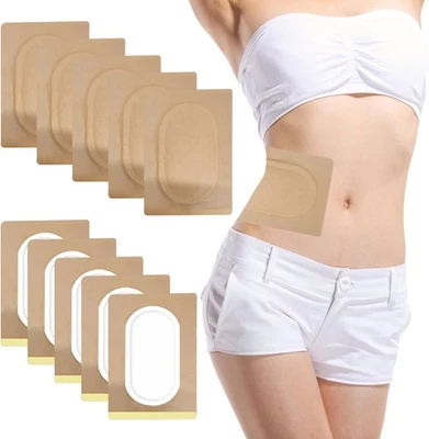 EXCELLAELITE 10 Pack Castor Oil Patches Pack Wrap Kit, Self-Adhesive Organic Cotton Castor O