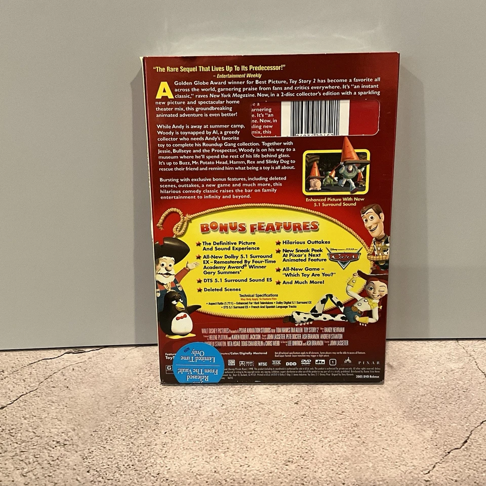Toy Story 2 (DVD, 1999, 2 Disc Set) Brand New Sealed Disney Slipcover - Image 2 of 2