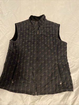CUTTER & BUCK REVERSIBLE BLACK VEST SIZE MEDIUM VELVET SOFT/DESIGN