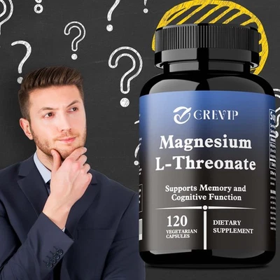 GREVIP Magnesium-L-Threonat 2000mg – Gehirngesundheit, Gedächtnis, Konzentration