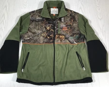 Realtree Camo Hunting Fleece Jacket Men XXL Green Black Full Zip Mock Neck