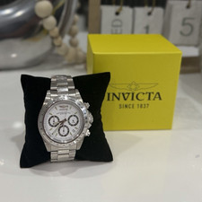 Invicta Speedway Men's Quartz Chronograph 46mm White Dial SS Bracelet 100m