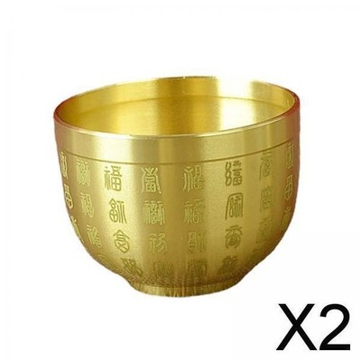 2x Messing Feng Shui Schale Figur Füllhorn Bai Fu Schale Fortune Folk für