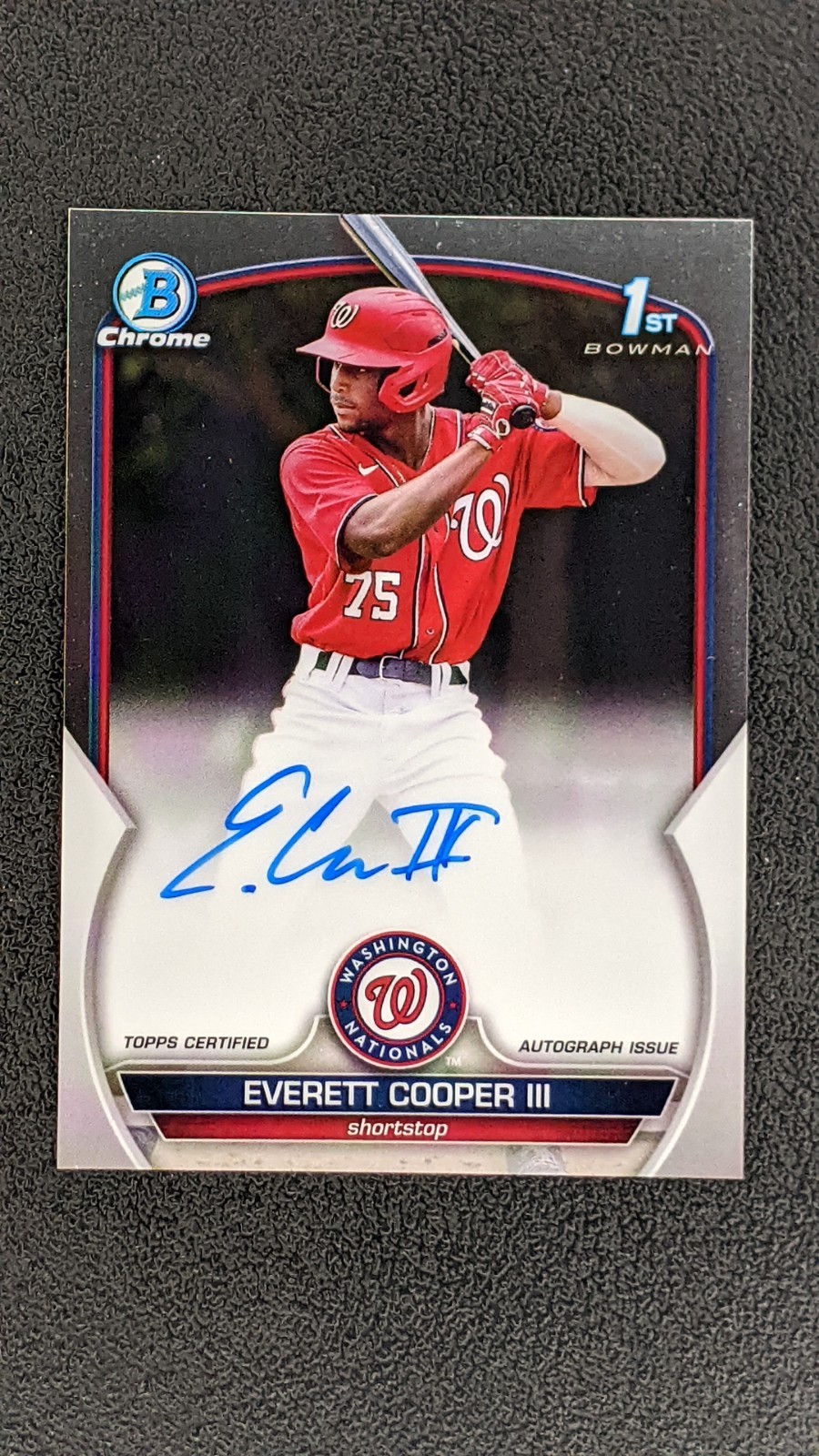 EVERETT COOPER III 2023 1st Bowman Chrome Base Auto #CPA-EC Washington Nationals