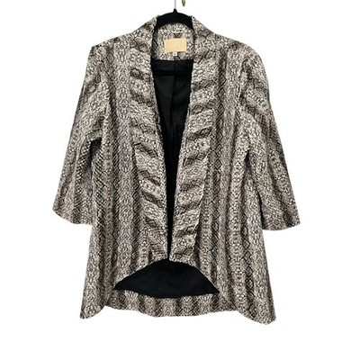 ALBERTO MAKALI Large Snake Print Kimono Jacket Blazer Open Front (I222)