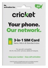 Cricket Wireless BYOD SIM Card Kit 5G, 5G , 4G, LTE