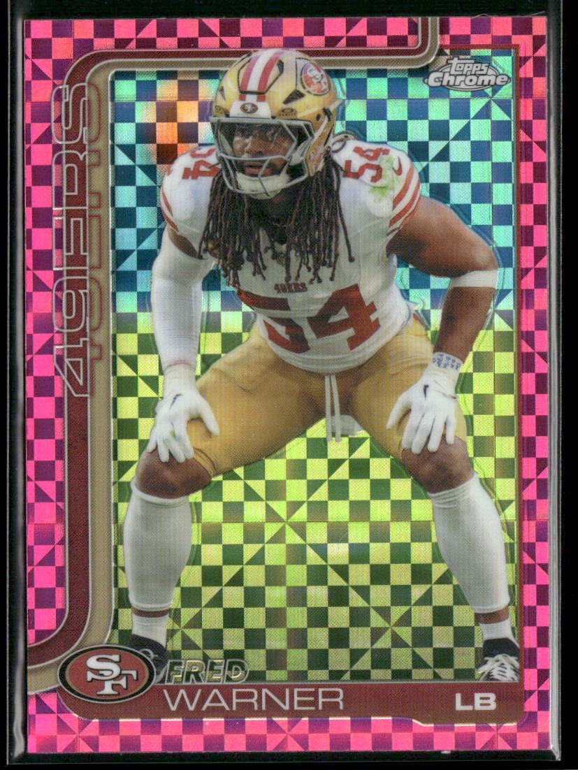 2025 Topps Chrome #268 Fred Warner Pink X-Fractor