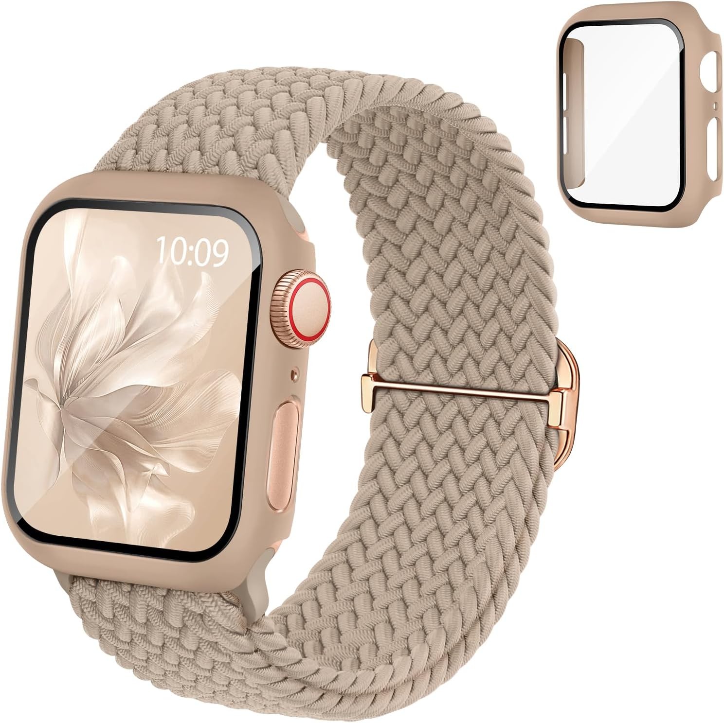 Nylon Elastic Strap Compatible with Apple Watch Series 7 44mm