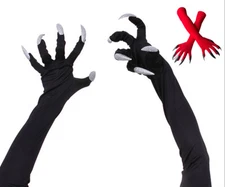Party Costume Halloween Witch Claw Long Gloves Scary Party Props Cosplay Gloves