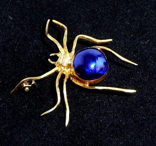 Brosche Spinne 750 Gelbgold Emaille Größe 30,0 x 29,5 mm 3,9 gr - Picture 5 of 9