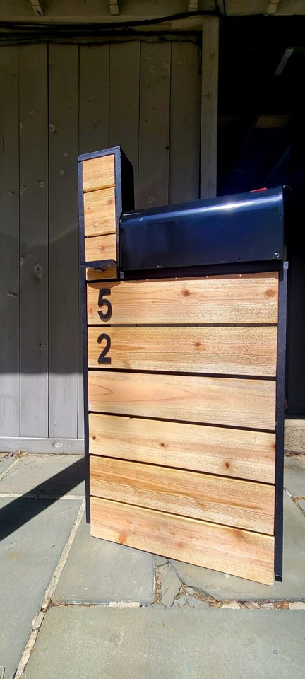 Correo de buzón de cedro, con borde negro (hecho a mano) ENVÍO GRATUITO Foto 3 de 4