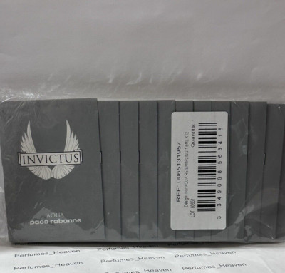 12x PACO RABANNE INVICTUS AQUA EAU DE TOILETTE VIAL SPRAY MEN 0.05 oz SAMPLE