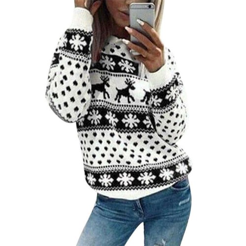 Women Men Christmas Ugly Sweater Fashion Xmas Pullover Jumper Party T-Shirt Tops - Picture 36 of 52