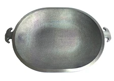 Vintage GUARDIAN SERVICE 12" Aluminum Heavy Oval Serving Platter-Handles-Turkey!