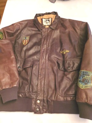 Vtg. Fox Run Limited Brown 100% Leather Bomber Jkt 80'S Vtg. Fox Run Limited Brown 100% Leather Bomber Jkt 80'S