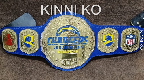 Cinturón de título de campeonato de la NFL Chargers Los Angeles 2 mm correa de cuero tamaño adulto - Imagen 3 de 16