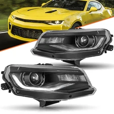 For 2016-2022 Chevy Camaro Headlight HID/Xenon LED DRL Projector Headlamp Pair