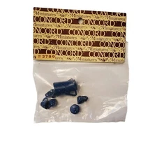 Concord Miniatures Spatterware Enamelware Blue Speck Coffee Pot Lid & 4 Cups NOS