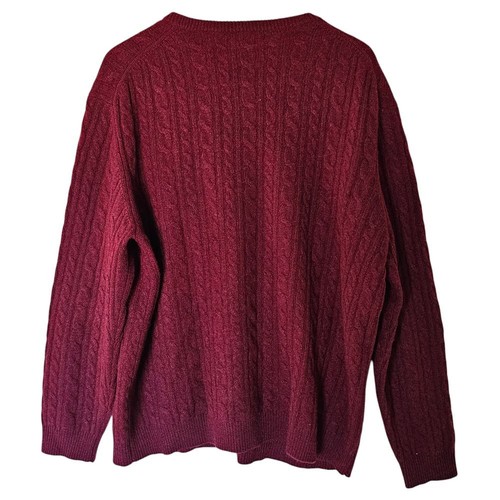 Club Room Cashmere Cable Knit Sweater Burgundy Crewneck Pullover Luxury XXL - Picture 9 of 13