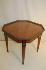 Great Directoire Walnut Octagonal Top End Side Table, One Drawer