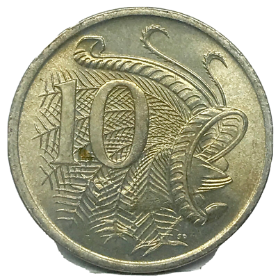 オーストラリア 10シリング 旧貨幣 Australia, 1966(L) Ten Cents, 10c, Elizabeth II - (Gem