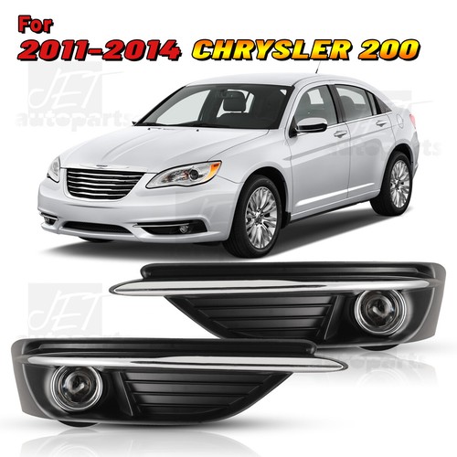 For 1114 Chrysler 200 Fog Lights Pair Clear Glass Lens Lamps Wiring