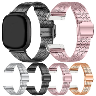 Edelstahl Metall Armband für Fitbit Versa 4 / Versa 3 Sense / Sense 2 Ersatzband