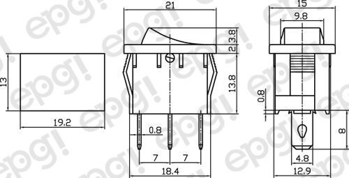 INTERRUPTOR BASCULANTE SPDT C/OFF MOMENTÁNEO 2X (ENCENDIDO/APAGADO/ENCENDIDO) 10 AMPERIOS - 120VAC # 66-2248-2PK - Imagen 2 de 3
