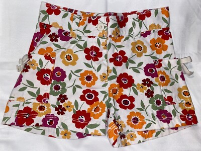 Short Fille Gymboree Taille 6 Couleur Crème à Motifs Floraux Et Nœuds | 100% Coton, été - Occasion TB