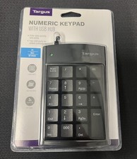 TARGUS Numeric Keypad w/2 USB ports 19 Full Size Keys Data Entry Windows PC NEW.