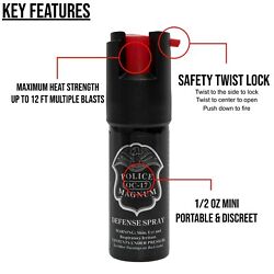 3 Police Magnum pepper spray .50oz unit safety lock personal defense protection