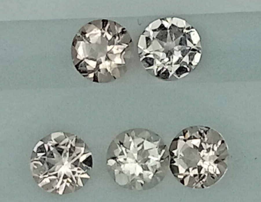 2.19ct MARAVILLOSO MORGANITA MELOCOTÓN BRASILEÑO NATURAL CORTE REDONDO 5 MM
