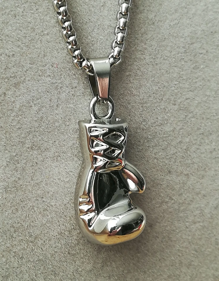 Boxhandschuh Anhänger Mit Halskette Silber Boxen Boxer Kickboxen Kampfsport - Bild 3 von 4