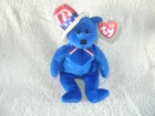 VINTAGE TY Beanie Babies - SAM the Bear (Blue Version) (9 inch) RARE
