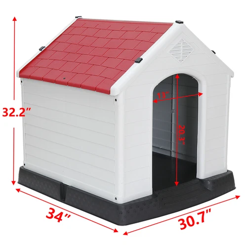 28 Zoll/32 Zoll H Outdoor Hundehaus wetterfest Tierheim Hundeheuche 4 Farben - Bild 58 von 73