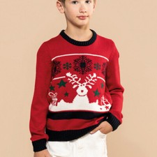 Felpa Jacquard Fair Isle Renne Neve Tokyo Laundry Maglione Natale Tokyo Laundry Uomo - Stile Nordico Fair Isle Con Renne E Fiocchi Tokyo Laundry Fair