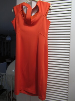 Maggy London Tiger Lily Orange Coral Dress Sz 10 NM Sleeveless MOD  Great price!
