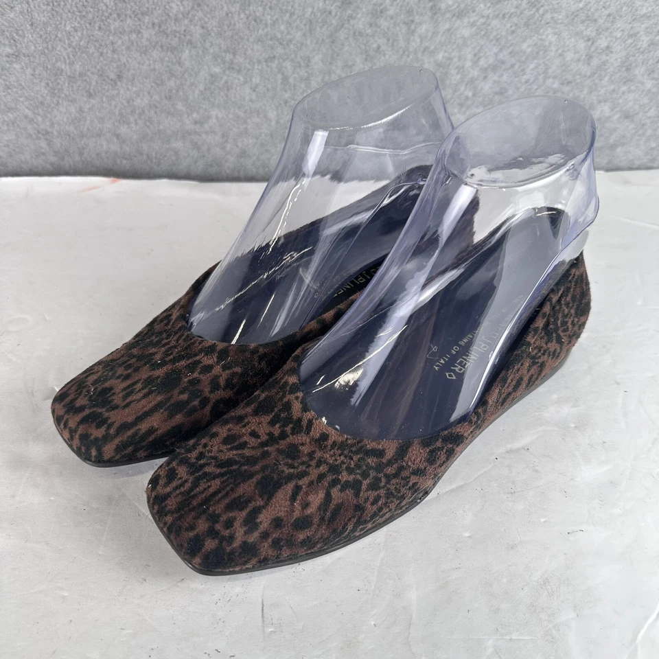Zapatos planos de ballet Donald Pliner Arlie animal leopardo 6 M sin cordones punta cuadrada Foto 2 de 4