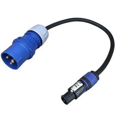 powerCON blau NAC3FXXA 3-Pol CEE Netzkabel 0,5m 3x1,5mm² H07RN-F Adapterkabel 