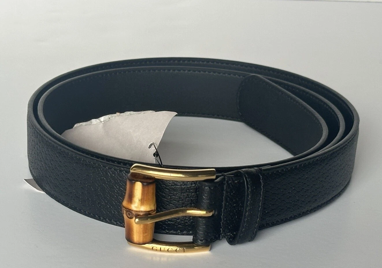 Ceinture homme Gucci cuir imprimé dollar noir 110/44 Italie 699954 neuve avec étiquette