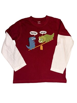 Gymboree Dinosaur Tee Teeter Totter Double Sleeve Long Sleeve Top 5T