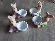 4 Eierbecher Osterhasen / osterdeko Ton