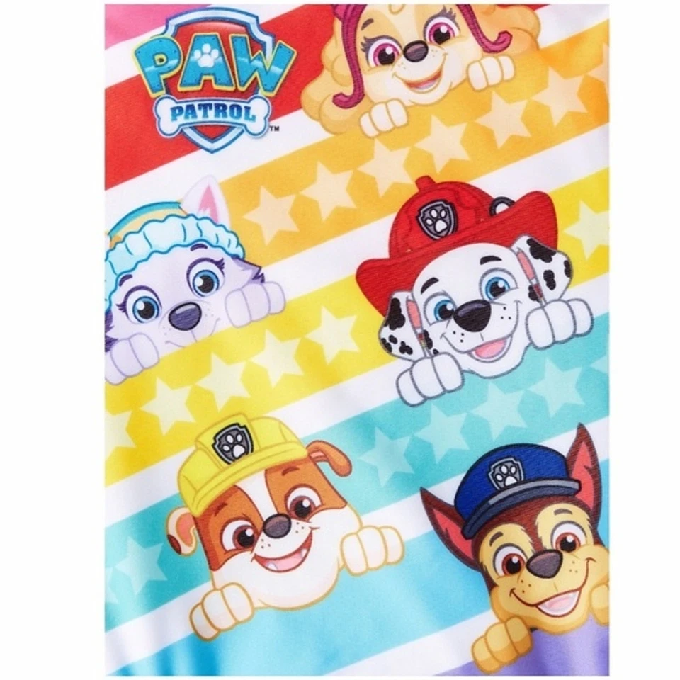 Nuevo con etiquetas Traje de baño Paw Patrol Niñas 2T Una pieza Nickelodeon Arco Iris Rayas Arco Espalda Foto 3 de 4