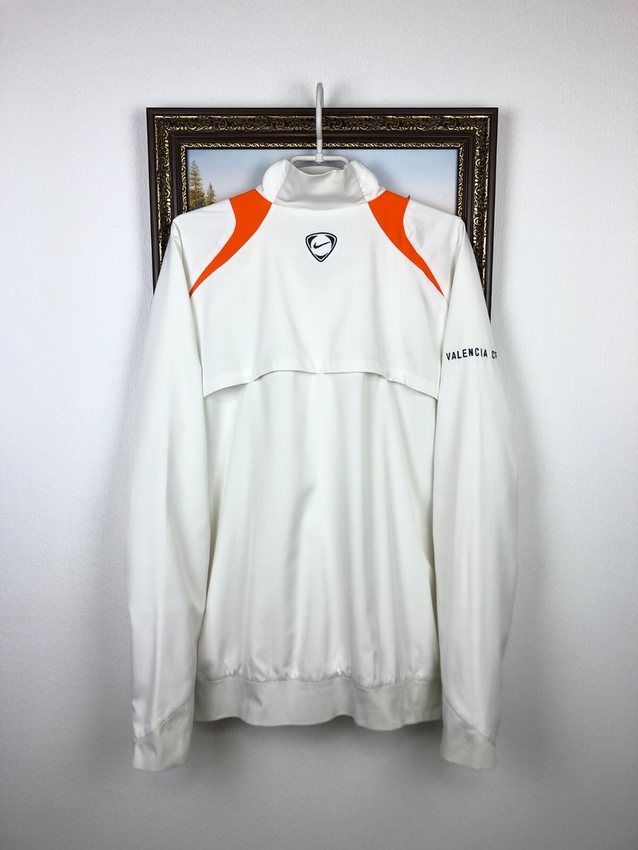 Vintage Nike Valencia Football Jacket Soccer Track Top White Mens