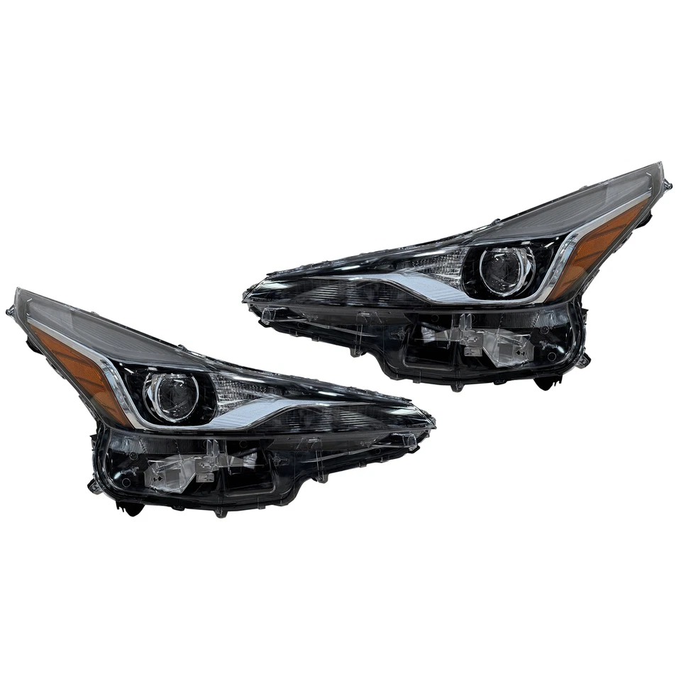For 2019 2022 Toyota Prius LED Headlight Chrome Left Right Pair Set 2Pc no Fog - Image 3 of 4