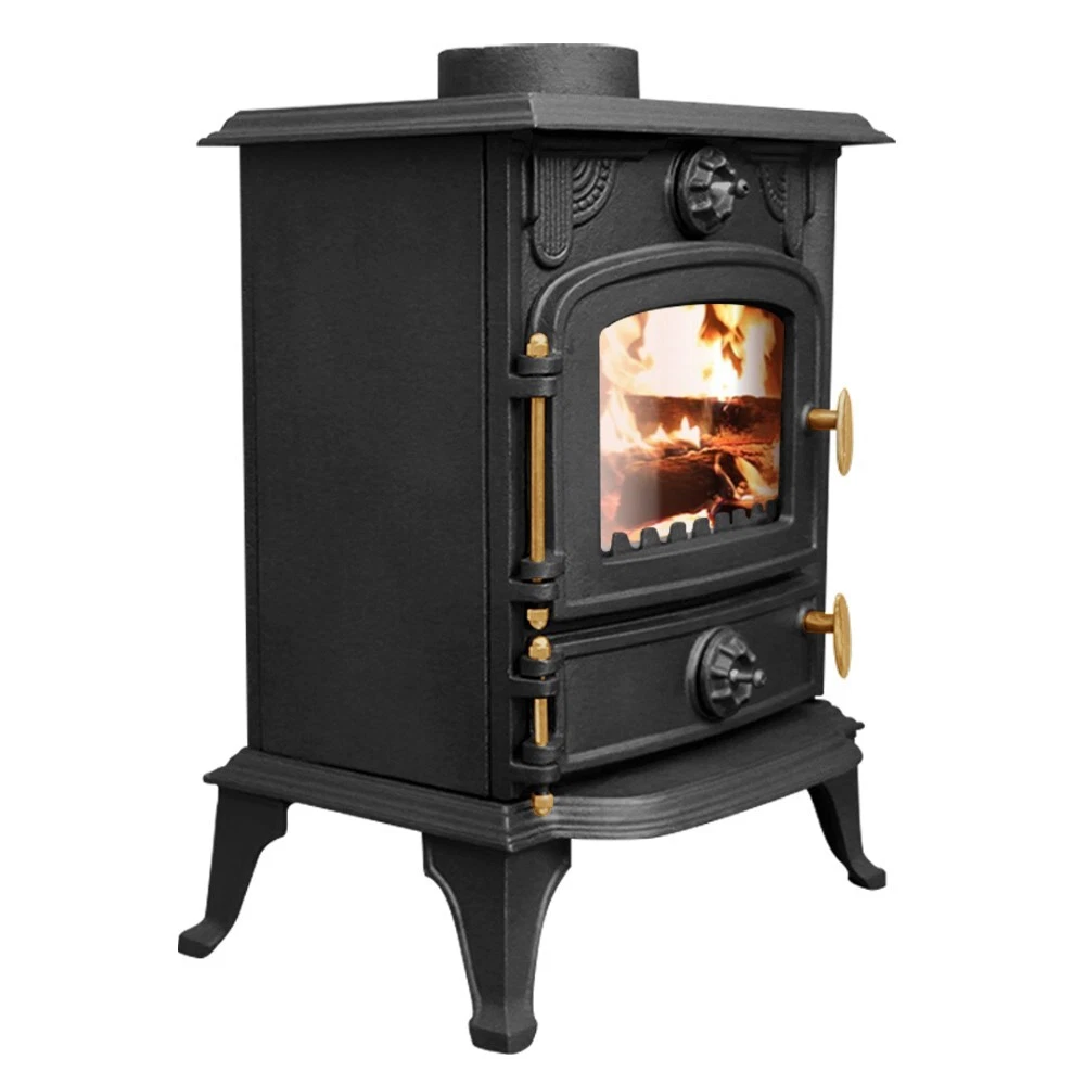 5KW Multifuel Stove Cast Iron Wood Burning Fireplace Eco Design Defra  Approved | eBay