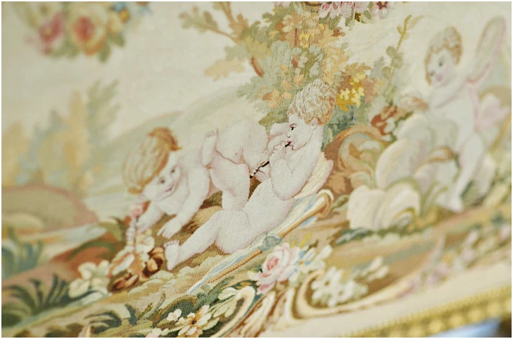 Французский мягкий антикварный диван-сетти и 4 стула Aubusson, 19 век - Изображение 4 из 4