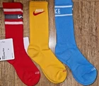 Nike Mens Unisex Crew Socks 100% Genuine Nike 3 Pair SIZE 5-8--8-11   (BOX A)
