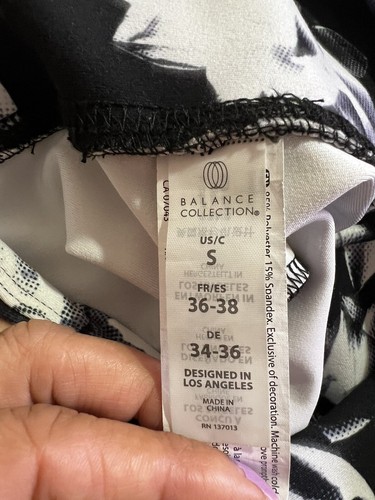 Balance Collection Floral Black/ White/purple  Ankle Leggings S Pressing  Waist - Bild 7 von 11